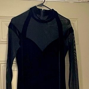 Night Way Collection Black Velvet Formal Full Length Dress .